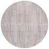 Piper Looms Chantille Stripes ACN2102 Coral Machine Washable Area Rug Round Main Image