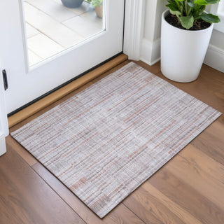 Piper Looms Chantille Stripes ACN2102 Coral Machine Washable Area Rug Scatter Lifestyle Image Feature
