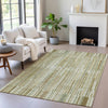 Piper Looms Chantille Stripes ACN2102 Khaki Machine Washable Area Rug Lifestyle Image Feature