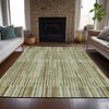 Piper Looms Chantille Stripes ACN2102 Khaki Machine Washable Area Rug Lifestyle Image Feature