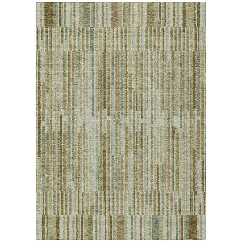 Piper Looms Chantille Stripes ACN2102 Khaki Machine Washable Area Rug main image