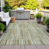 Piper Looms Chantille Stripes ACN2102 Khaki Machine Washable Area Rug Outdoor Lifestyle Image Feature