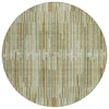 Piper Looms Chantille Stripes ACN2102 Khaki Machine Washable Area Rug Round Main Image