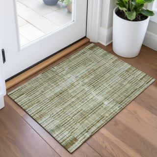 Piper Looms Chantille Stripes ACN2102 Khaki Machine Washable Area Rug Scatter Lifestyle Image Feature