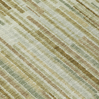 Piper Looms Chantille Stripes ACN2102 Khaki Machine Washable Area Rug Swatch Image