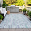 Piper Looms Chantille Stripes ACN2102 Mint Machine Washable Area Rug Outdoor Lifestyle Image Feature