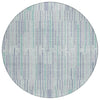 Piper Looms Chantille Stripes ACN2102 Mint Machine Washable Area Rug Round Main Image