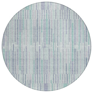 Piper Looms Chantille Stripes ACN2102 Mint Machine Washable Area Rug Round Main Image