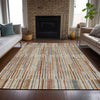 Piper Looms Chantille Stripes ACN2102 Paprika Machine Washable Area Rug Lifestyle Image Feature