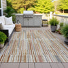 Piper Looms Chantille Stripes ACN2102 Paprika Machine Washable Area Rug Outdoor Lifestyle Image Feature