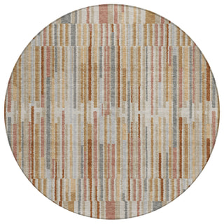 Piper Looms Chantille Stripes ACN2102 Paprika Machine Washable Area Rug Round Main Image