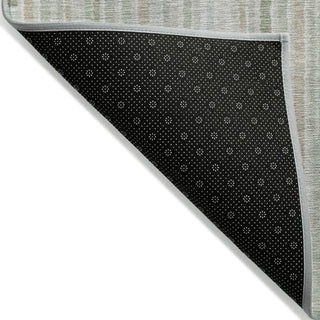Piper Looms Chantille Stripes ACN2102 Sage Machine Washable Area Rug Backing Image
