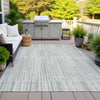 Piper Looms Chantille Stripes ACN2102 Sage Machine Washable Area Rug Outdoor Lifestyle Image Feature