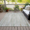 Piper Looms Chantille Stripes ACN2102 Sage Machine Washable Area Rug Outdoor Lifestyle Image Feature