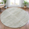 Piper Looms Chantille Stripes ACN2102 Sage Machine Washable Area Rug Round Lifestyle Image Feature