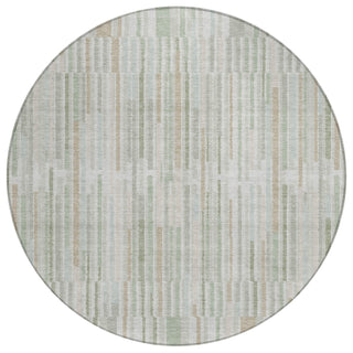 Piper Looms Chantille Stripes ACN2102 Sage Machine Washable Area Rug Round Main Image