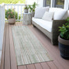 Piper Looms Chantille Stripes ACN2102 Sage Machine Washable Area Rug Runner Outdoor Lifestyle Image Feature