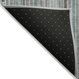 Piper Looms Chantille Stripes ACN2102 Teal Machine Washable Area Rug Backing Image