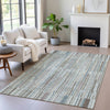 Piper Looms Chantille Stripes ACN2102 Teal Machine Washable Area Rug Lifestyle Image Feature