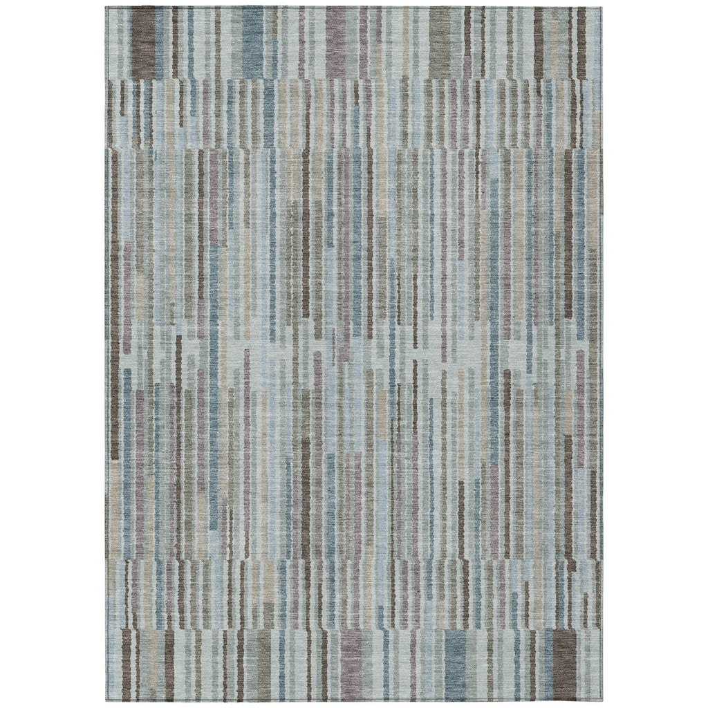 Piper Looms Chantille Stripes ACN2102 Teal Machine Washable Area Rug main image