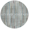 Piper Looms Chantille Stripes ACN2102 Teal Machine Washable Area Rug Round Main Image