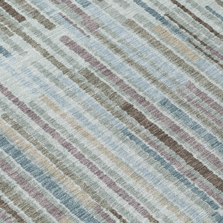 Piper Looms Chantille Stripes ACN2102 Teal Machine Washable Area Rug Swatch Image