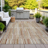 Piper Looms Chantille Stripes ACN2102 Terracotta Machine Washable Area Rug Outdoor Lifestyle Image Feature