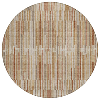 Piper Looms Chantille Stripes ACN2102 Terracotta Machine Washable Area Rug Round Main Image