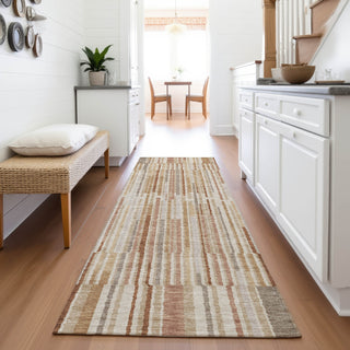 Piper Looms Chantille Stripes ACN2102 Terracotta Machine Washable Area Rug Runner Lifestyle Image Feature