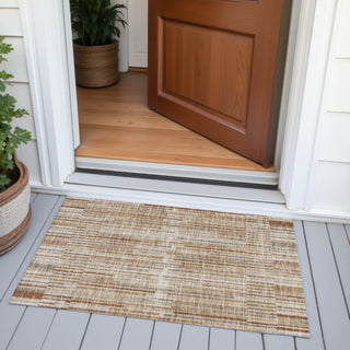 Piper Looms Chantille Stripes ACN2102 Terracotta Machine Washable Area Rug Scatter Outdoor Lifestyle Image Feature