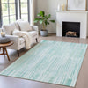 Piper Looms Chantille Stripes ACN2102 Turquoise Machine Washable Area Rug Lifestyle Image Feature