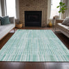 Piper Looms Chantille Stripes ACN2102 Turquoise Machine Washable Area Rug Lifestyle Image Feature