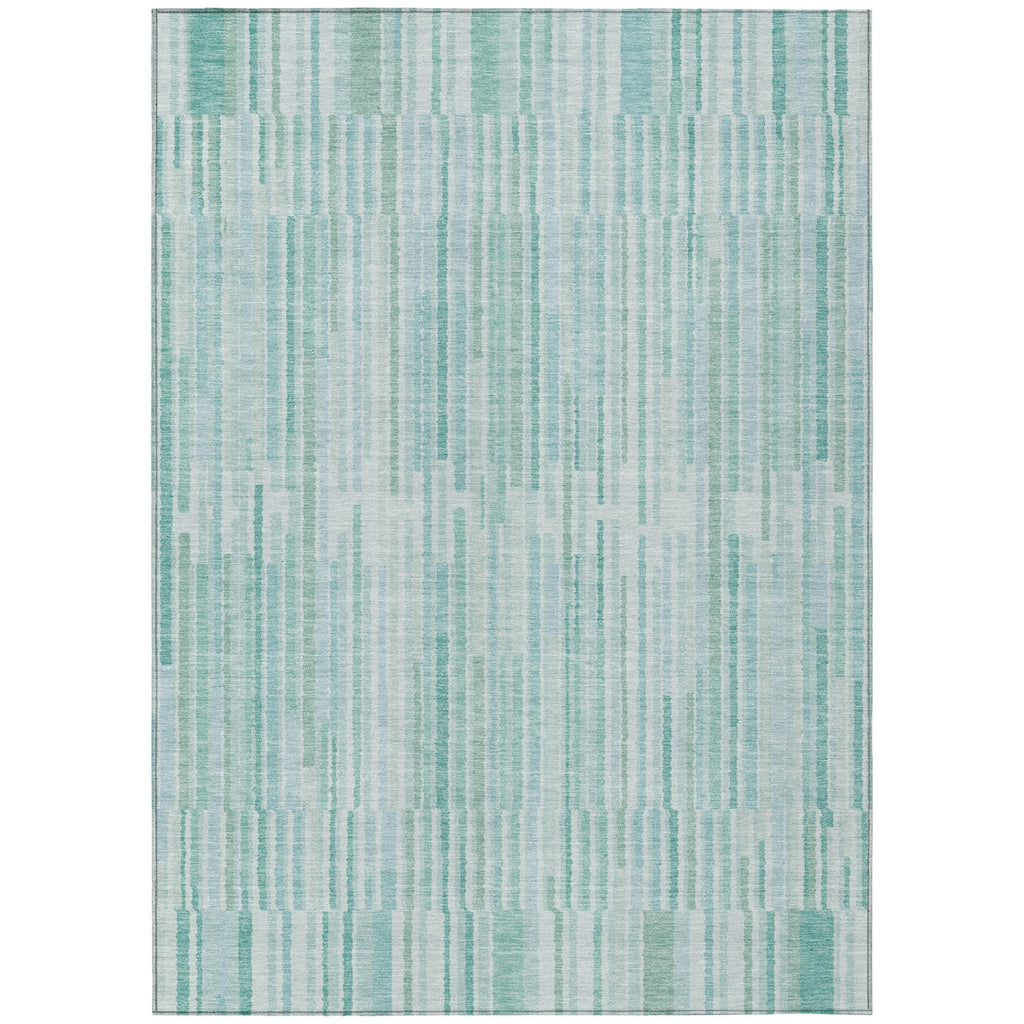 Piper Looms Chantille Stripes ACN2102 Turquoise Machine Washable Area Rug main image