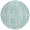 Piper Looms Chantille Stripes ACN2102 Turquoise Machine Washable Area Rug Round Main Image