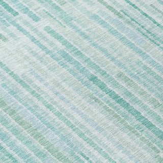 Piper Looms Chantille Stripes ACN2102 Turquoise Machine Washable Area Rug Swatch Image