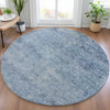Piper Looms Chantille Global ACN2103 Blue Machine Washable Area Rug Round Lifestyle Image Feature