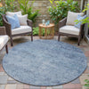 Piper Looms Chantille Global ACN2103 Blue Machine Washable Area Rug Round Outdoor Lifestyle Image Feature