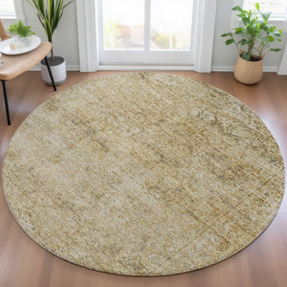 Piper Looms Chantille Global ACN2103 Copper Machine Washable Area Rug Round Lifestyle Image Feature