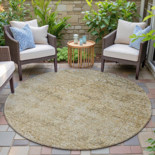 Piper Looms Chantille Global ACN2103 Copper Machine Washable Area Rug Round Outdoor Lifestyle Image Feature