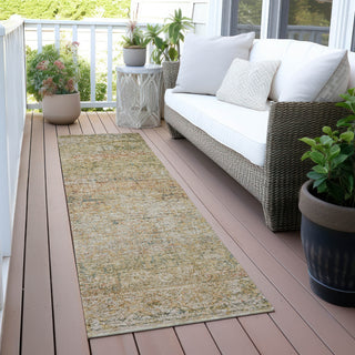 Piper Looms Chantille Global ACN2103 Gold Machine Washable Area Rug Runner Outdoor Lifestyle Image Feature