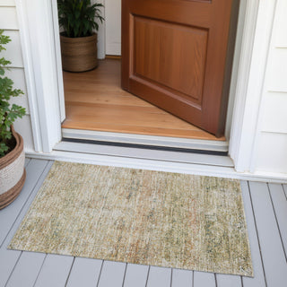 Piper Looms Chantille Global ACN2103 Gold Machine Washable Area Rug Scatter Outdoor Lifestyle Image Feature