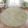 Piper Looms Chantille Global ACN2103 Sage Machine Washable Area Rug Round Lifestyle Image Feature