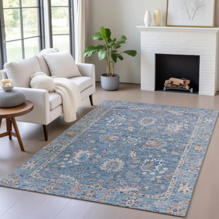 Piper Looms Chantille Global ACN2104 Blue Machine Washable Area Rug Lifestyle Image Feature