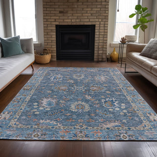 Piper Looms Chantille Global ACN2104 Blue Machine Washable Area Rug Lifestyle Image Feature