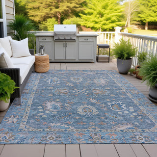 Piper Looms Chantille Global ACN2104 Blue Machine Washable Area Rug Outdoor Lifestyle Image Feature