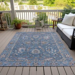 Piper Looms Chantille Global ACN2104 Blue Machine Washable Area Rug Outdoor Lifestyle Image Feature