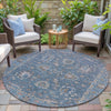 Piper Looms Chantille Global ACN2104 Blue Machine Washable Area Rug Round Outdoor Lifestyle Image Feature