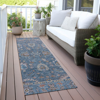 Piper Looms Chantille Global ACN2104 Blue Machine Washable Area Rug Runner Outdoor Lifestyle Image Feature