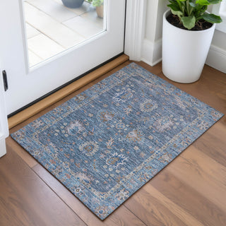 Piper Looms Chantille Global ACN2104 Blue Machine Washable Area Rug Scatter Lifestyle Image Feature
