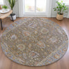 Piper Looms Chantille Global ACN2104 Brown Machine Washable Area Rug Round Lifestyle Image Feature